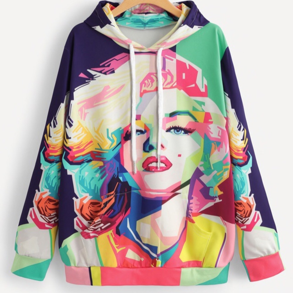 Multicolor Graphic Colorful Hoodie